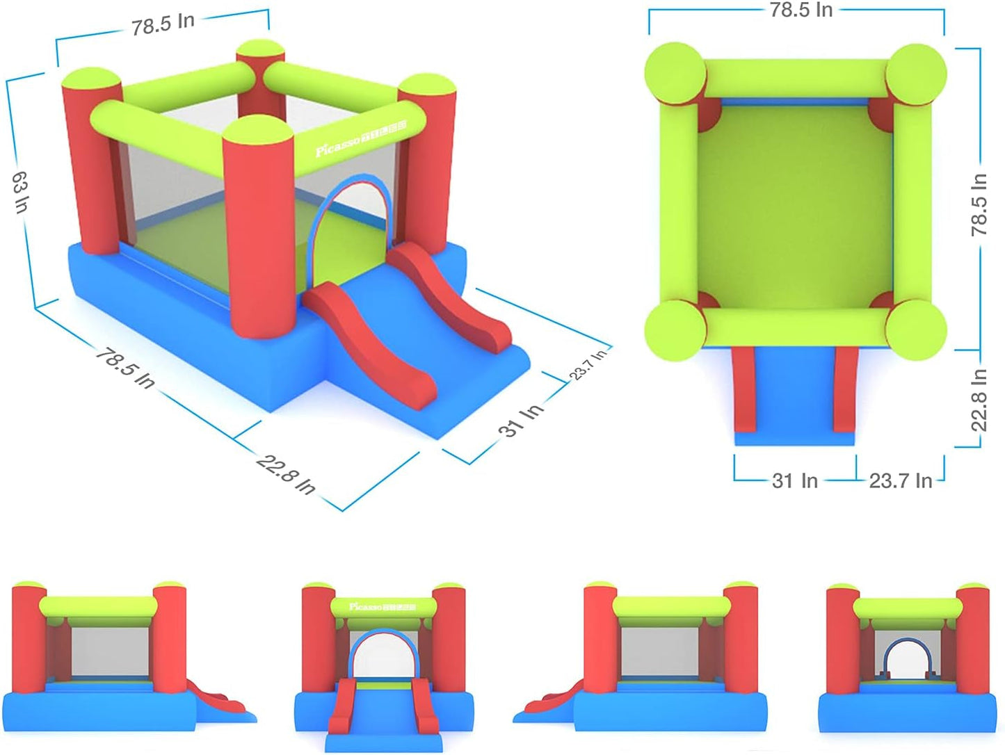Junior Inflatable Bouncer Slide with 50 Balls