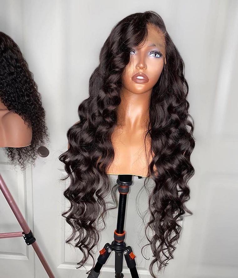 Full 4x4 Transparent Lace Front Loose Wave Human Hair Wig