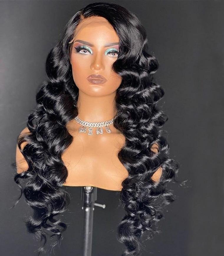 Full 4x4 Transparent Lace Front Loose Wave Human Hair Wig