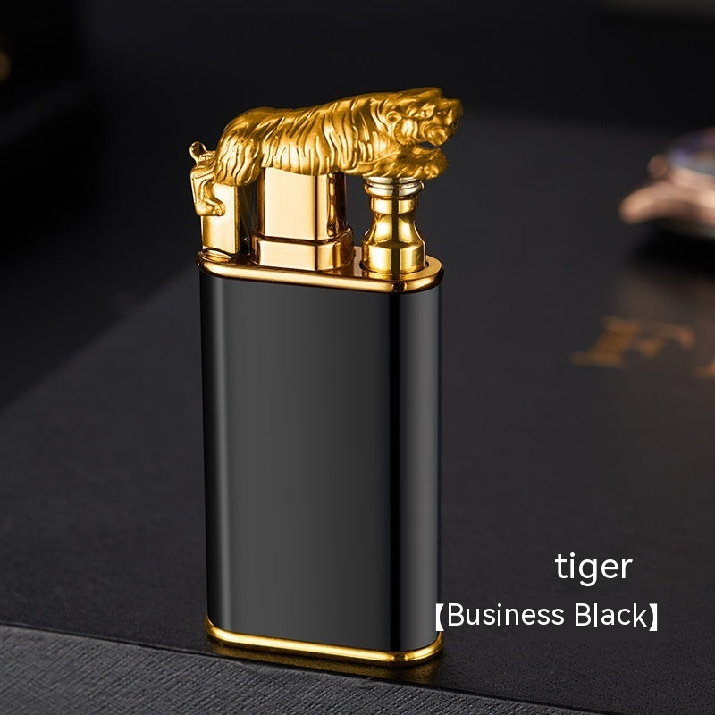 Creative Blue Flame Lighter Dolphin Dragon Tiger Double Fire Metal