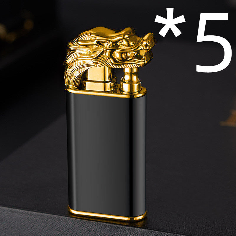 Creative Blue Flame Lighter Dolphin Dragon Tiger Double Fire Metal