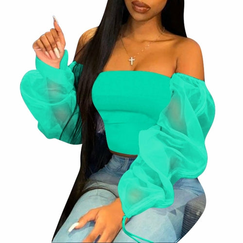 Women Clothing Fashion Casual Long Sleeve Multi-Color Sheer Top