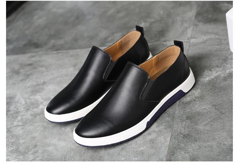 Winter Men Leather Boots Loafers