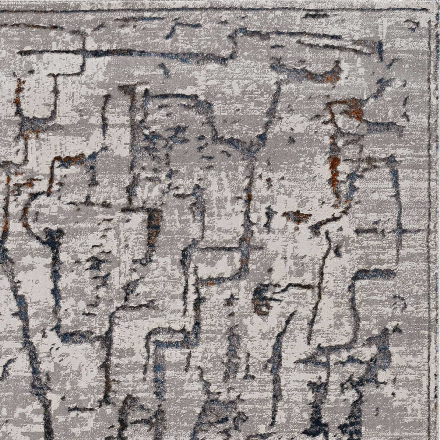 3inches x 5inches Grey Abstract Lines Area Rug