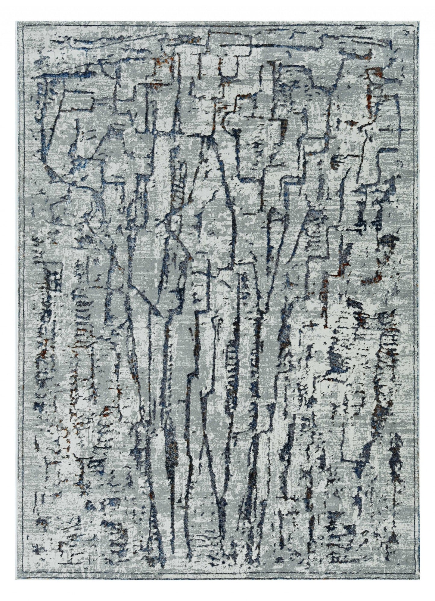 3inches x 5inches Grey Abstract Lines Area Rug