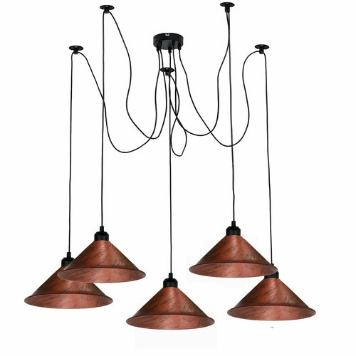 Modern Industrial Rustic Red Spider Metal Shade Hanging Light