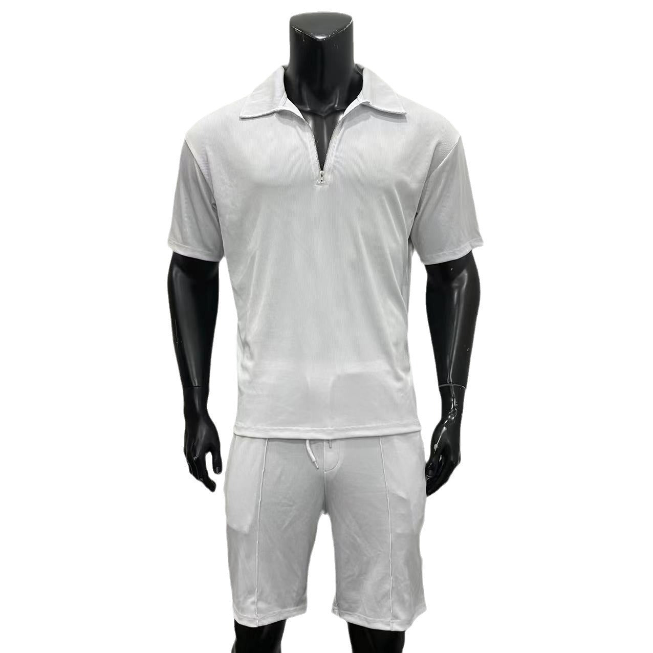 Summer Fashion Mens Clothing Men's Suits New Zipper Polo Casual Short