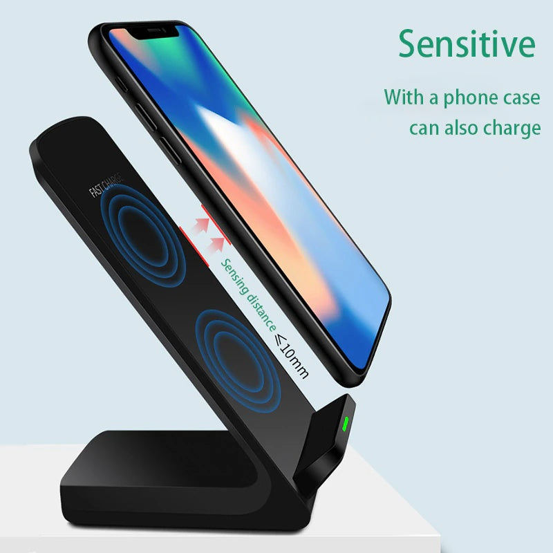 Qi Wireless Fast Charger Charging Pad Stand Dock For Galaxy Phone