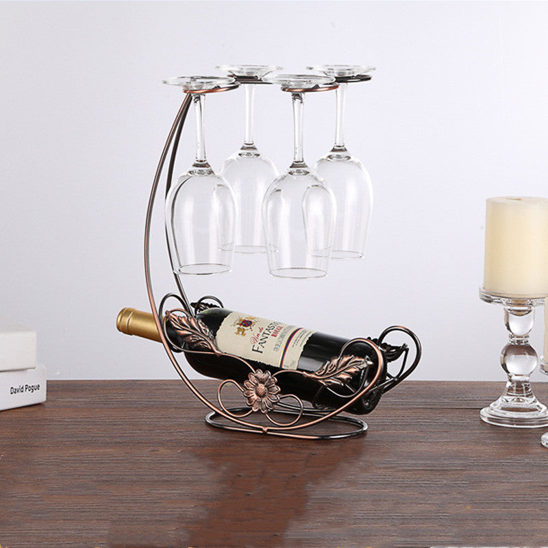 Copper Wine Rack Hanging Wine Glass Holder Bar Stand Bracket