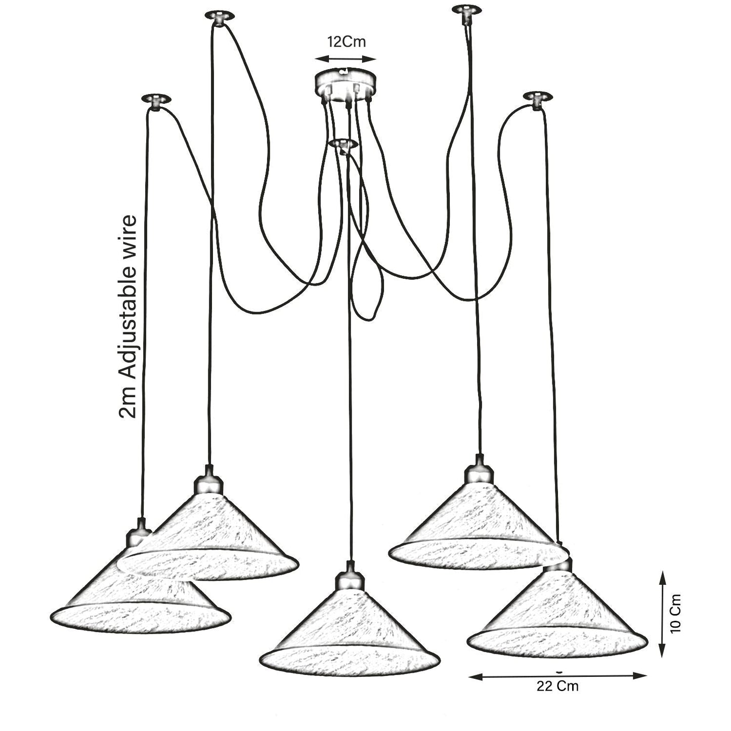 Modern Industrial Rustic Red Spider Metal Shade Hanging Light