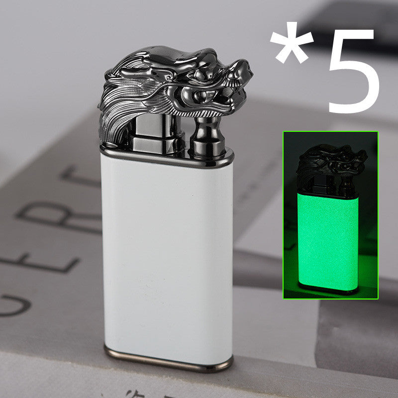Creative Blue Flame Lighter Dolphin Dragon Tiger Double Fire Metal