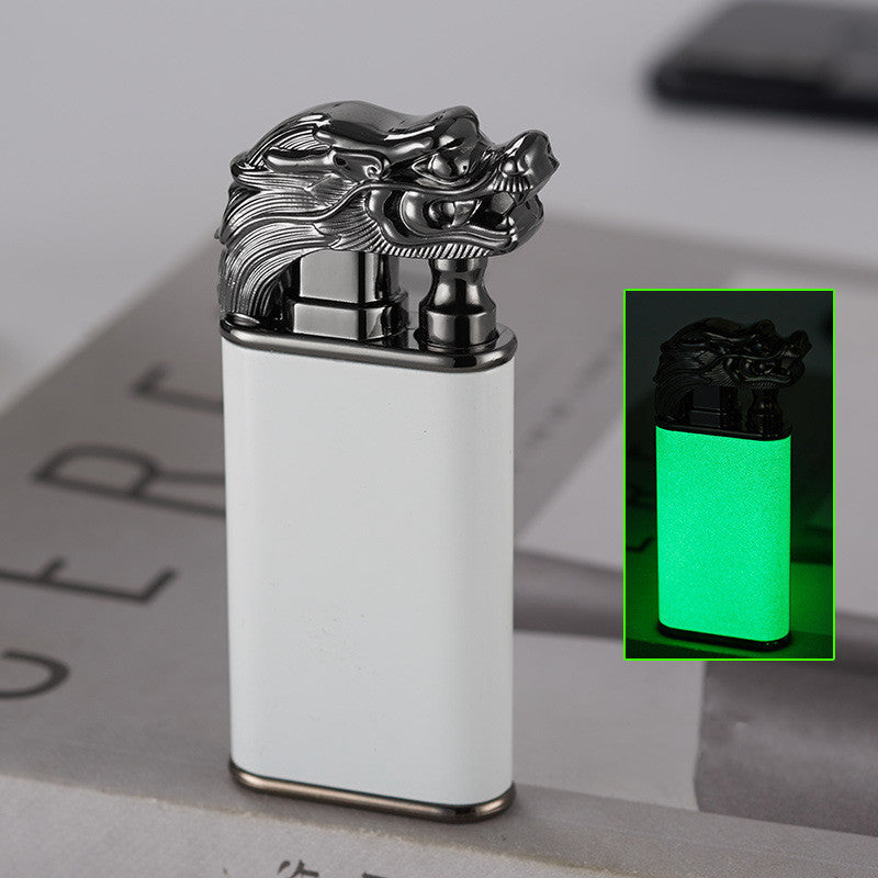 Creative Blue Flame Lighter Dolphin Dragon Tiger Double Fire Metal