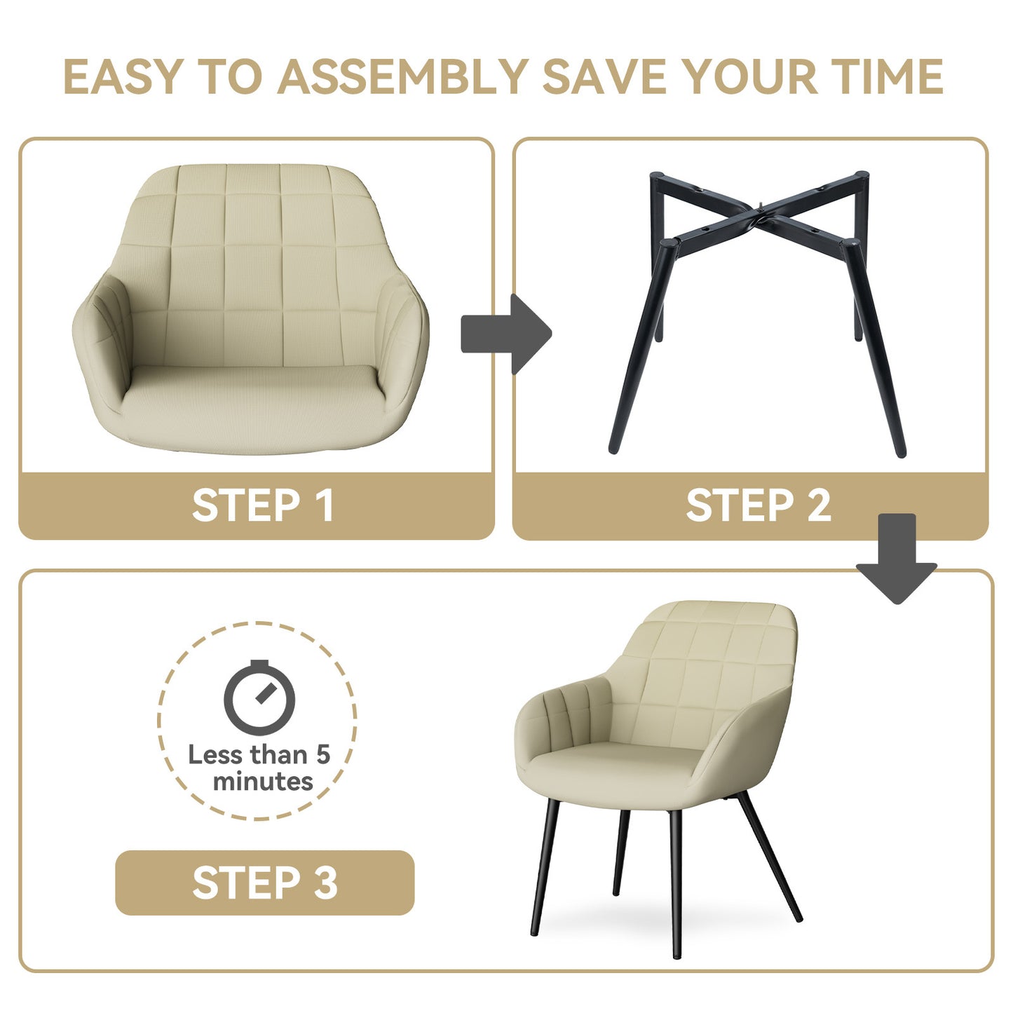 Modern curved backrest with armrests and padded seat