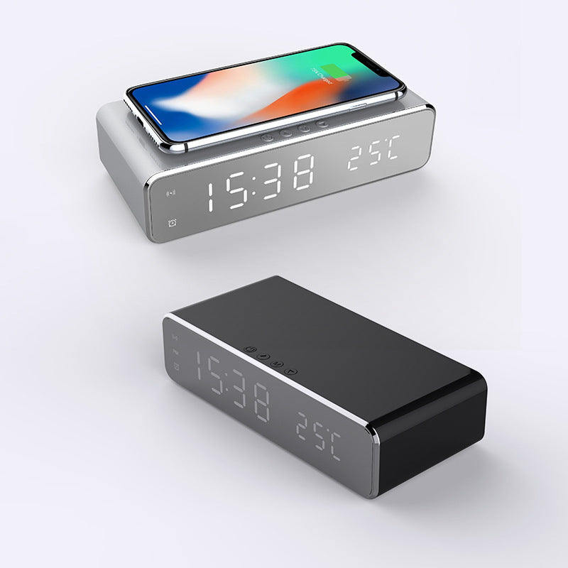 Smart LED Clock with Qi Charging Digital Alarm Display Desktop
