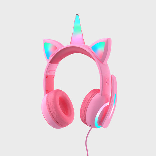 Wireless Kids Headphones with Cat Ears Crown Design