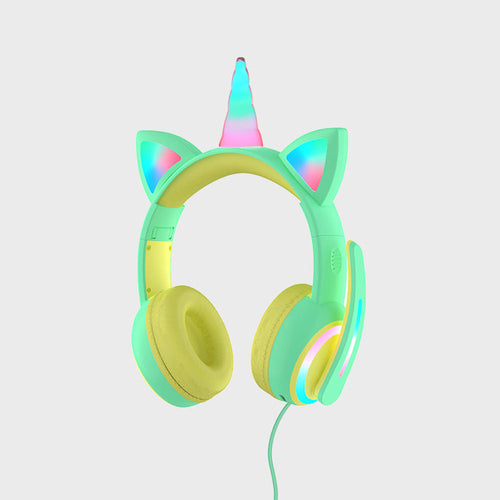 Wireless Kids Headphones with Cat Ears Crown Design