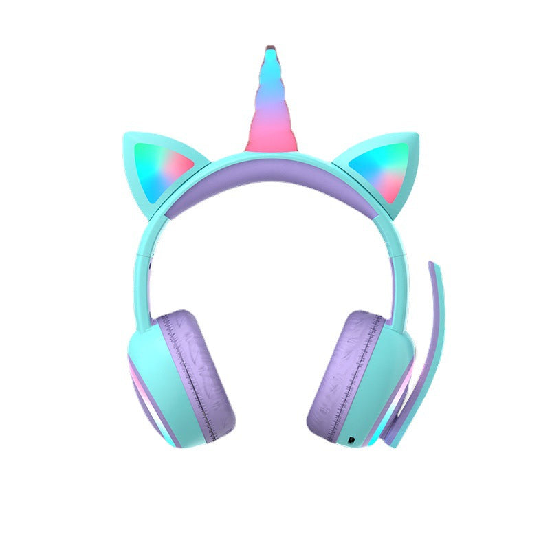 Wireless Kids Headphones with Cat Ears Crown Design