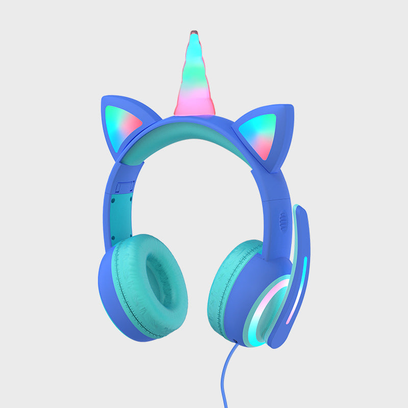 Wireless Kids Headphones with Cat Ears Crown Design