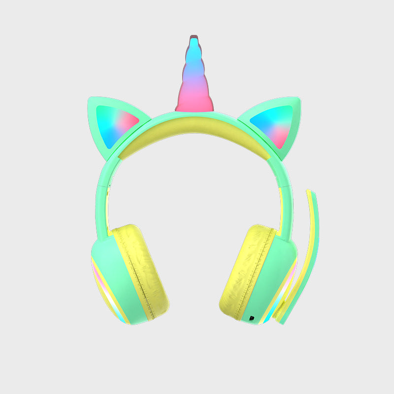 Wireless Kids Headphones with Cat Ears Crown Design