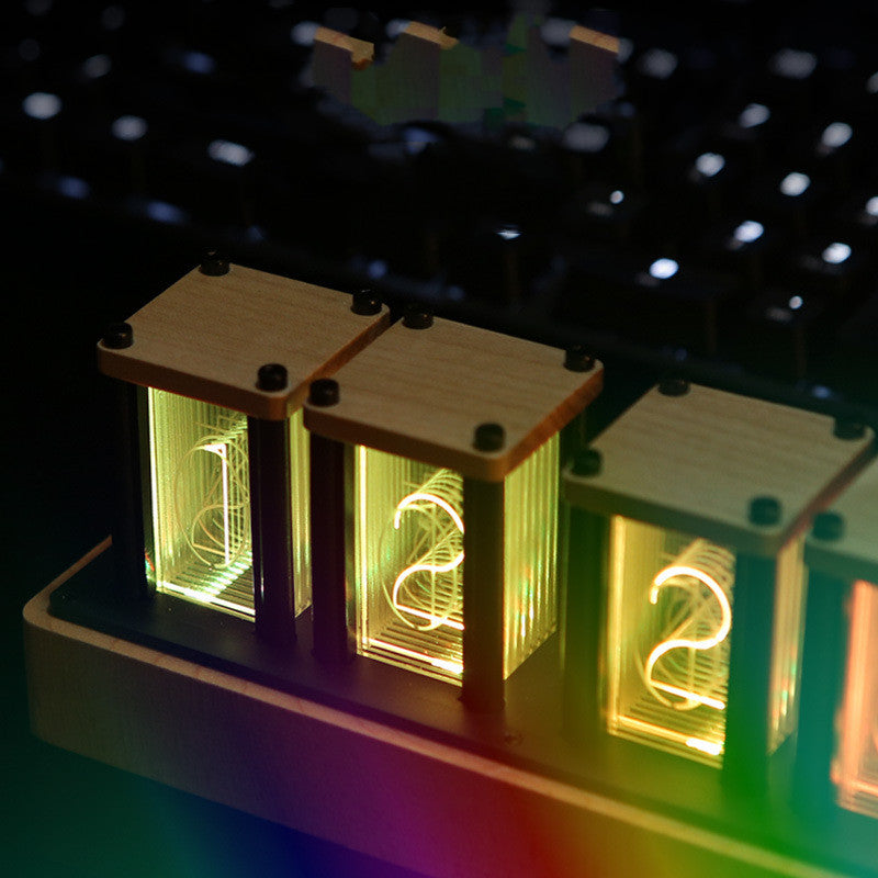 Digital Tube Timepiece Light-Up Tech Desk Accessory