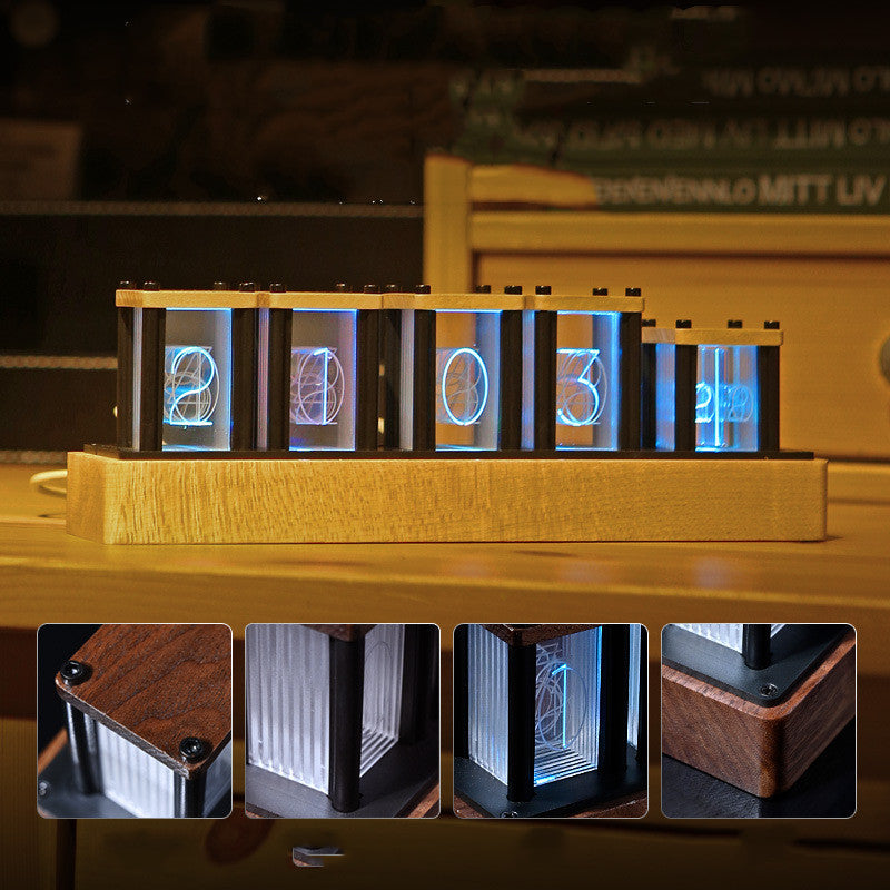 Digital Tube Timepiece Light-Up Tech Desk Accessory