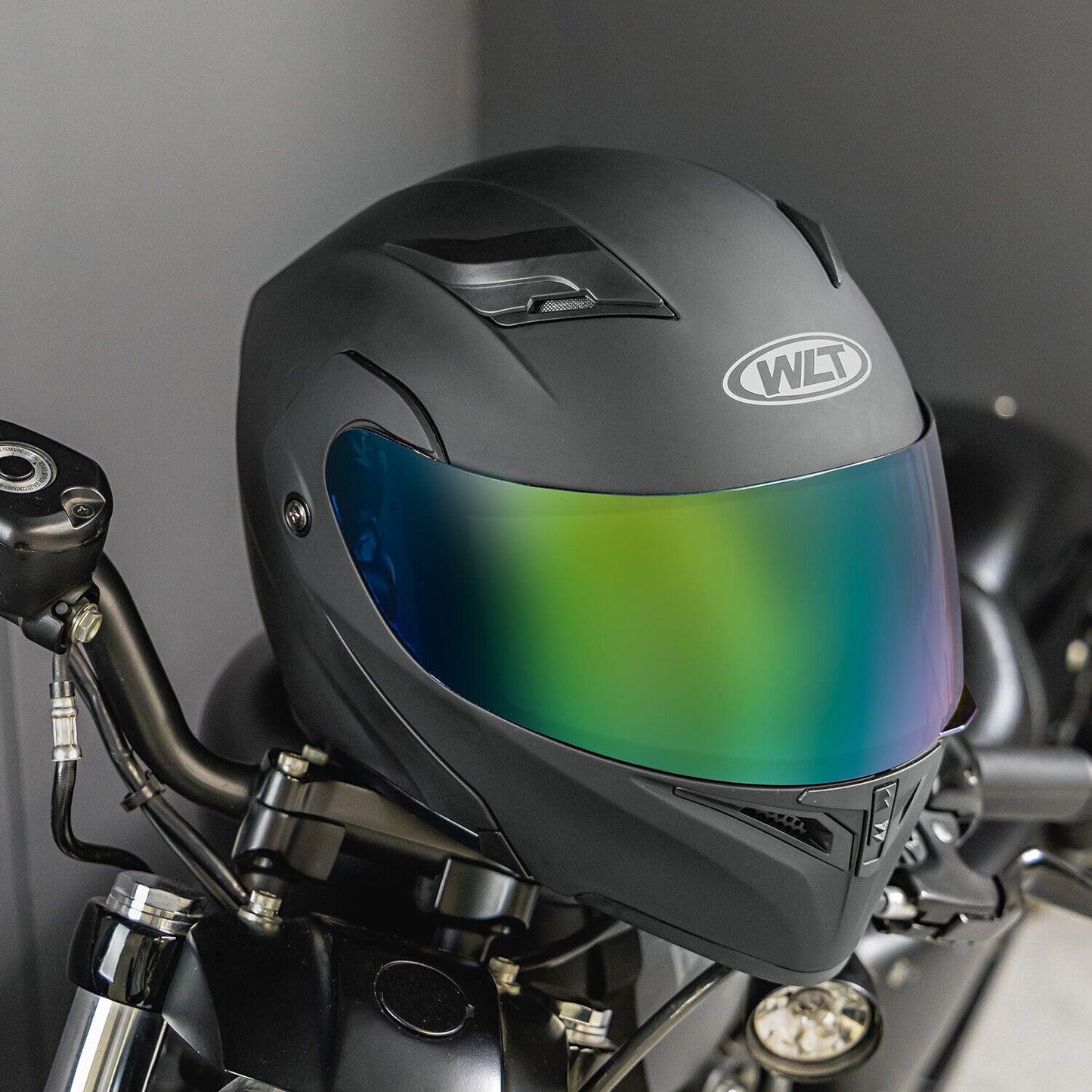 Flip-Up Dual Shield Motorcycle Helmet with Tinted Visor Modular Design