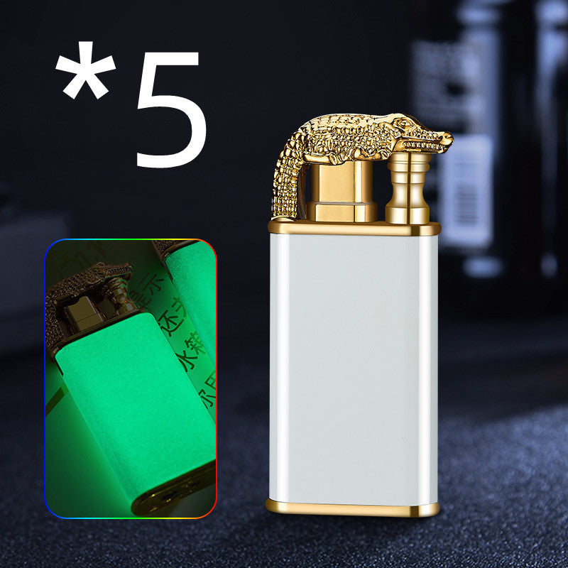 Creative Blue Flame Lighter Dolphin Dragon Tiger Double Fire Metal