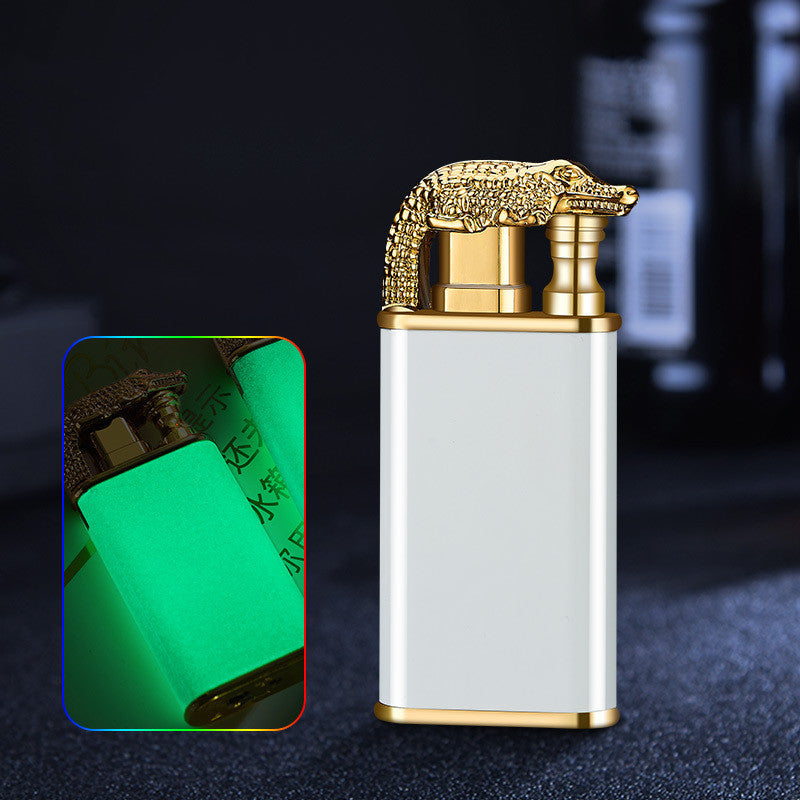 Creative Blue Flame Lighter Dolphin Dragon Tiger Double Fire Metal