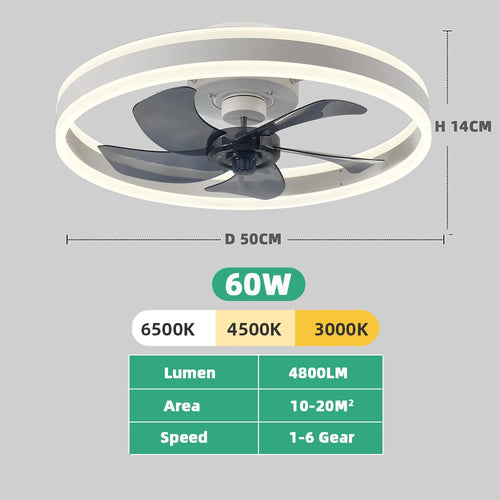 Ceiling Fan With Light And Remote Control Fanstira LED Lamp Small