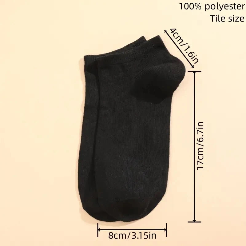 10 Pairs Unisex Solid Color Boat Socks Leisure Invisible Business