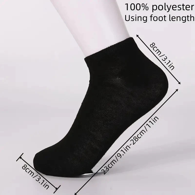 10 Pairs Unisex Solid Color Boat Socks Leisure Invisible Business