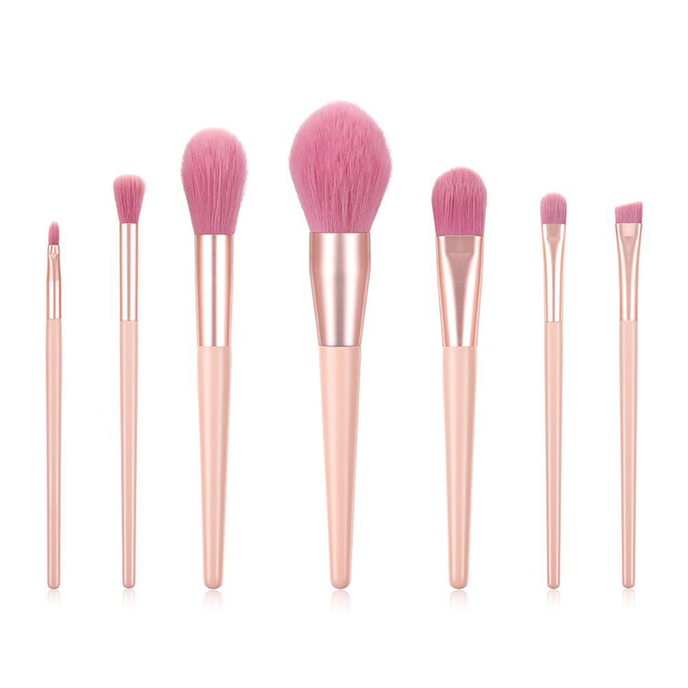 7pcs Nude Pink Makeup Brushes Kit Beauty Make Up Tool Loose Powder