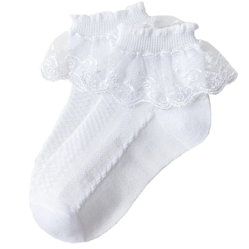 10 Pairs/lot Baby Girls Kids Socks Lace Ruffle Princess Mesh Children