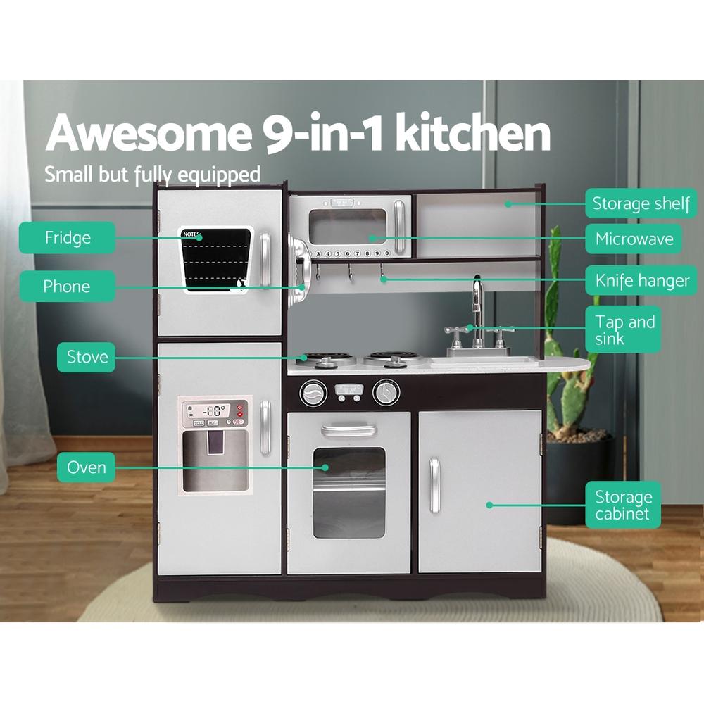 Kids Kitchen Play Set Wooden Pretend Toys Cooking Children Stove