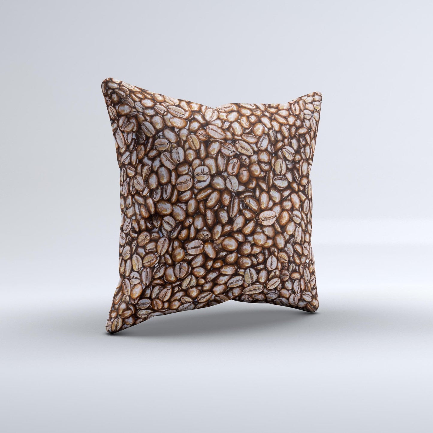 Coffee Beans Ink-Fuzed Decorative Throw Pillow