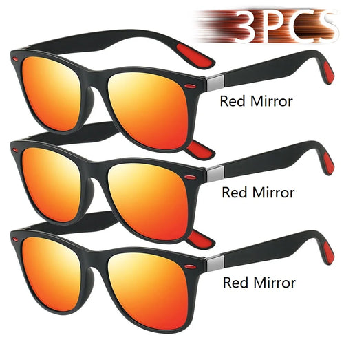 3 Pieces Fashion Unisex Vintage Square Sunglasses For Men Women
