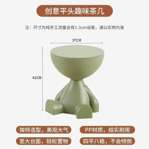 Light Luxury Cartoon Sofa Edge Table Creative Flat Head Coffee Table