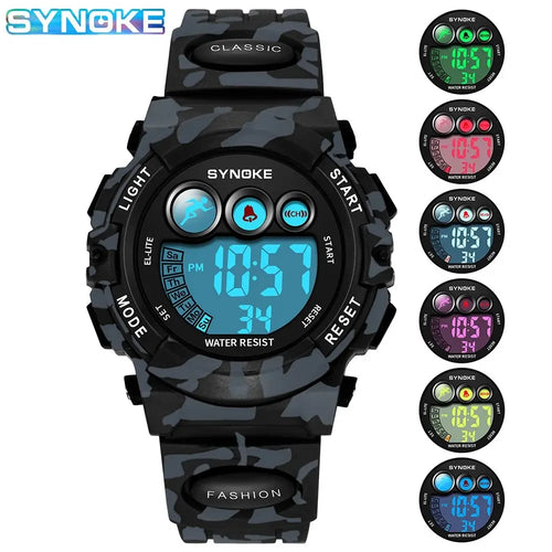 SYNOKE Student Sport Watches For Kids Colorful Electronic Watches 50M