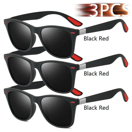 3 Pieces Fashion Unisex Vintage Square Sunglasses For Men Women
