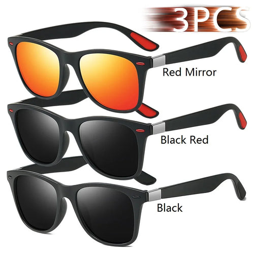 3 Pieces Fashion Unisex Vintage Square Sunglasses For Men Women