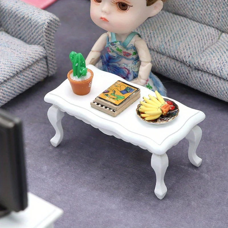 Mini Miniature Furniture Teatable Coffee Table Doll House Decor Dolls