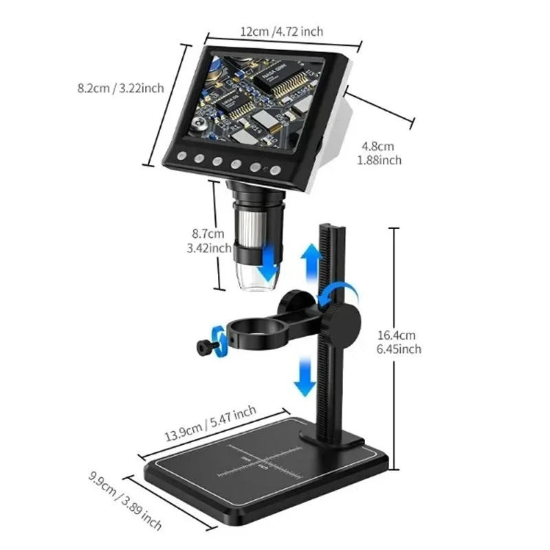 4.3 In LCD Digital Microscope 40-1000X Soldering Microscope for Error