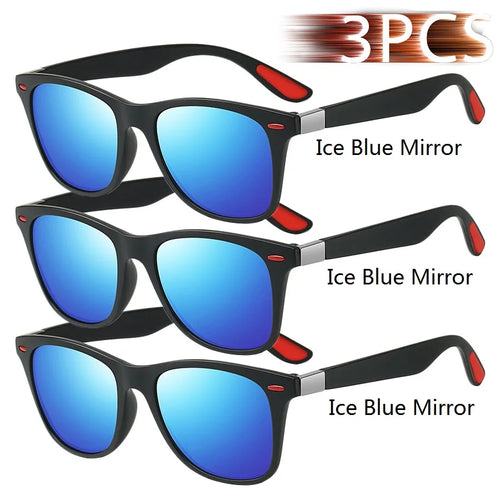 3 Pieces Fashion Unisex Vintage Square Sunglasses For Men Women