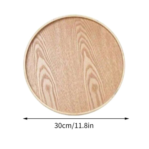 Round Wooden Serving Tray 21/27/30cm Wood Platte Decorative Tray for