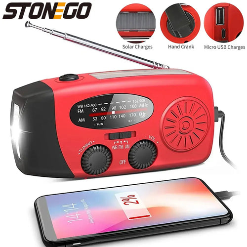 STONEGO Multifunctional FM Radio Outdoor Emergency Hand-crank