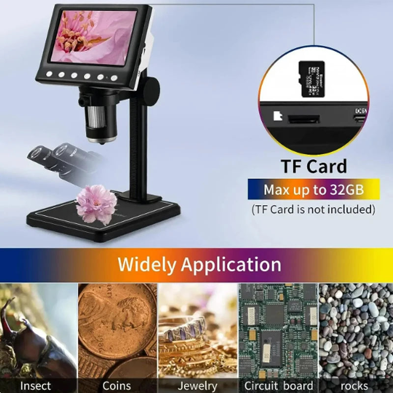 4.3 In LCD Digital Microscope 40-1000X Soldering Microscope for Error