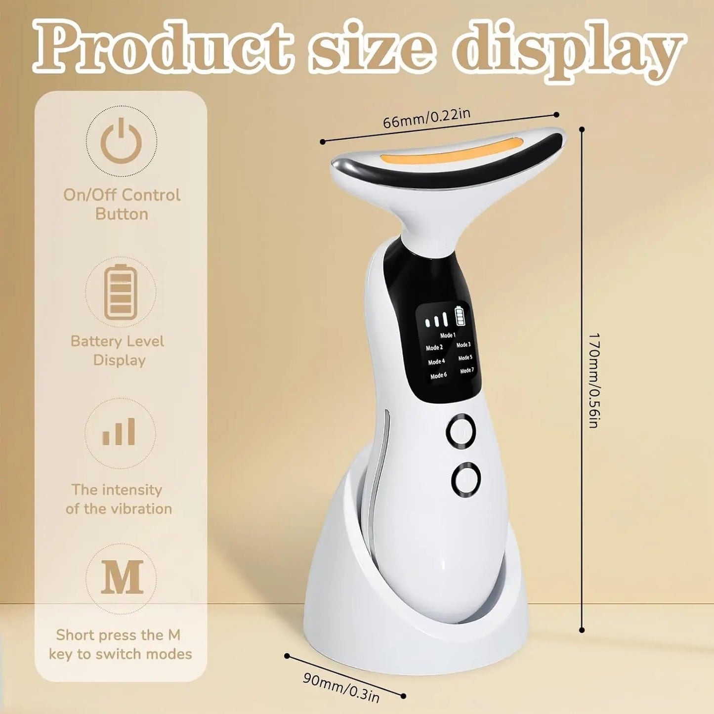 Neck Facial Massager Face Sculpting Tool with Rechargeable Base