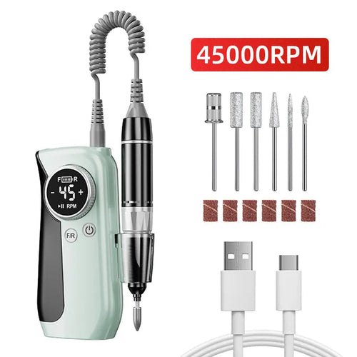 45000RPM Nail Drill Electric Nail Sander With HD LCD Display