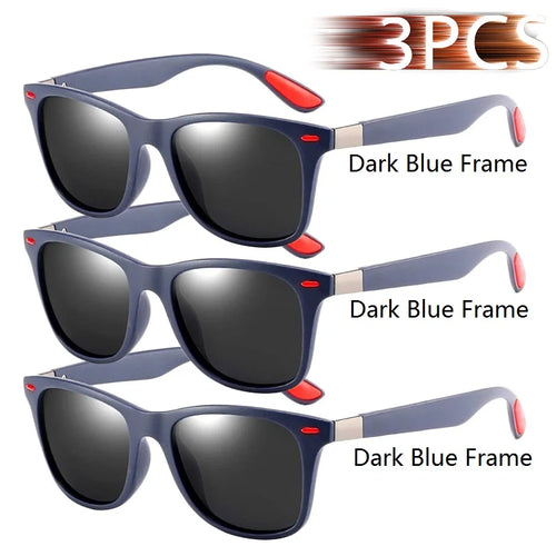 3 Pieces Fashion Unisex Vintage Square Sunglasses For Men Women
