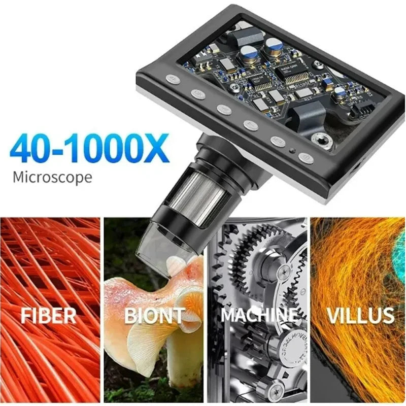 4.3 In LCD Digital Microscope 40-1000X Soldering Microscope for Error